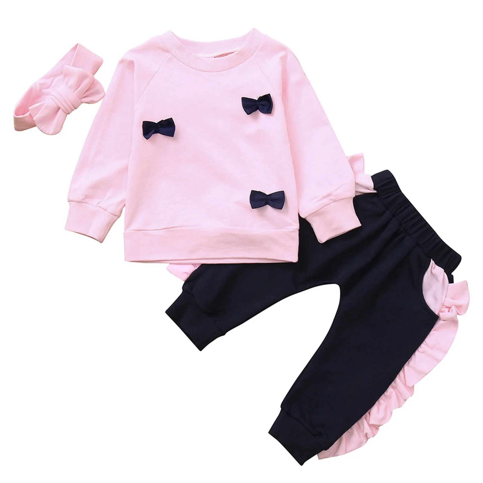 Winter baby girl clothes Baby Children Girl Long Sleeve Bowknot Top + Trousers + Headband Suit Clothes Set 40*
Winter baby girl clothes Baby Children Girl Long Sleeve Bowknot Top + Trousers + Headband Suit Clothes Set 40*