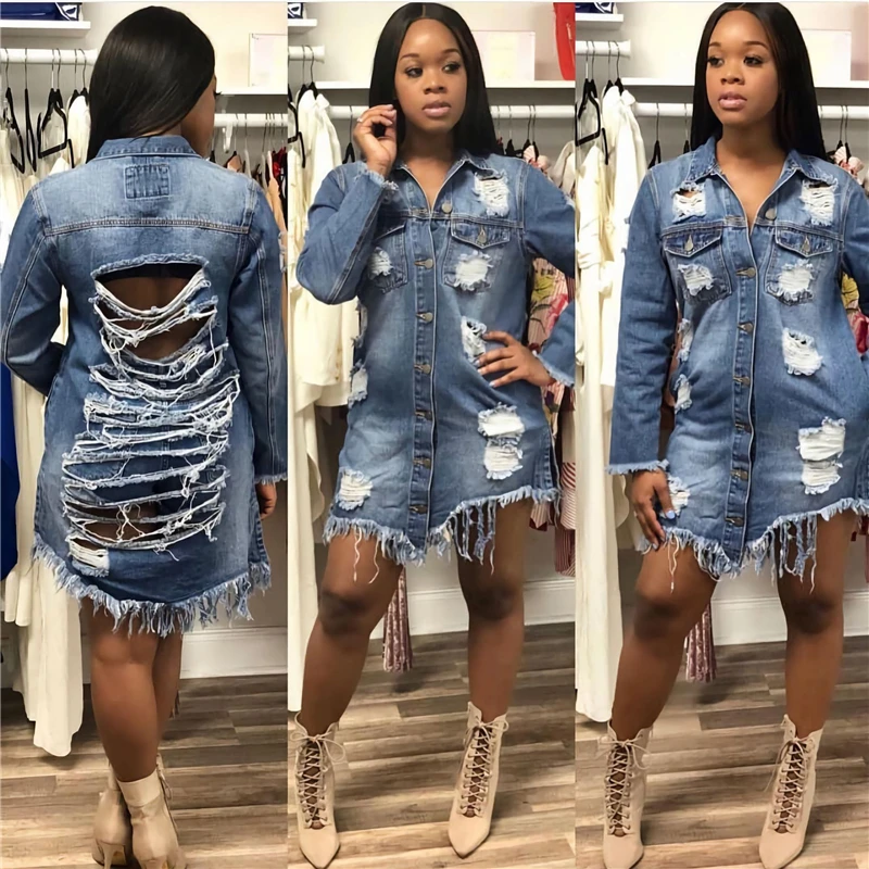 Fashion Sexy Hole Backless Loose Cotton Long Denim Jacket Trench Coat Cardigan Jeans Cape Women Plus Size Long Sleeve Coat Ddlg
Fashion Sexy Hole Backless Loose Cotton Long Denim Jacket Trench Coat Cardigan Jeans Cape Women Plus Size Long Sleeve Coat Ddlg