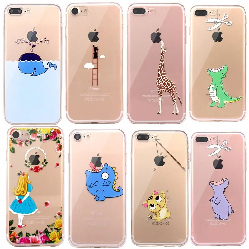 Чехол для Funda iPhone 6 мягкий чехол из ТПУ с рисунком динозавра S 7 Plus X Оригинальный 8|tpu