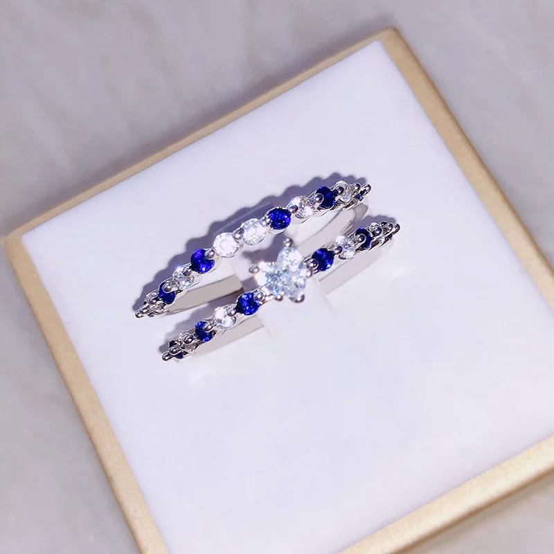 Retro Blue And White Crystal Heart Shaped Ring For Stylish Minimalist Female Birthday Gift
Retro Blue And White Crystal Heart Shaped Ring For Stylish Minimalist Female Birthday Gift