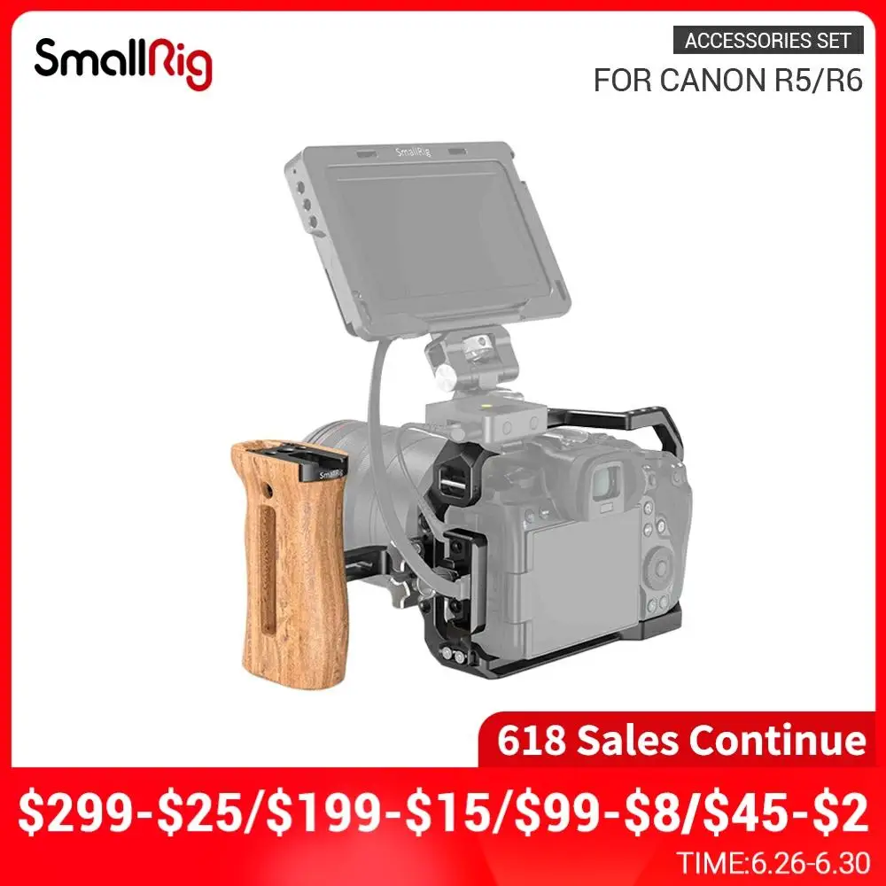 SmallRig DSLR Camera Cage with Side Handle HDMI & USB-C Cable Clamp Cage Kit For Canon EOS R5/R6 3140
SmallRig DSLR Camera Cage with Side Handle HDMI & USB-C Cable Clamp Cage Kit For Canon EOS R5/R6 3140