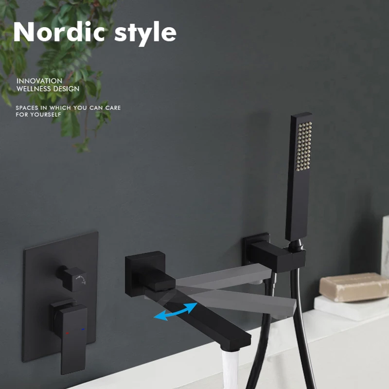 Matte Black 180 Rotation Bathtub Faucet Wall Mounted Bath Shower System Embedded In Wall Tub Water Tap Shower Mixer Faucet
Matte Black 180 Rotation Bathtub Faucet Wall Mounted Bath Shower System Embedded In Wall Tub Water Tap Shower Mixer Faucet