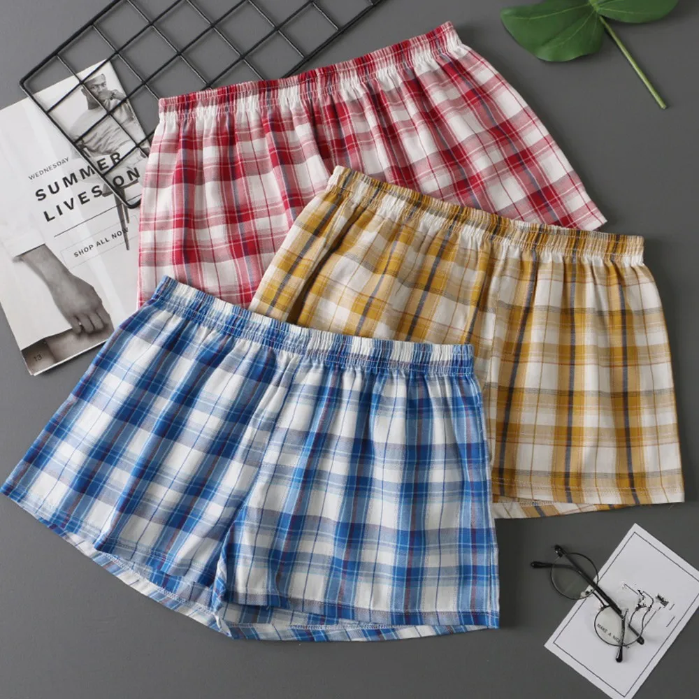 Plaid Boxershorts Men Cotton Boxer Pajamas Underwear Comfortable Home Underpants Loose Short Pants Sleep Bottoms Panties
Plaid Boxershorts Men Cotton Boxer Pajamas Underwear Comfortable Home Underpants Loose Short Pants Sleep Bottoms Panties