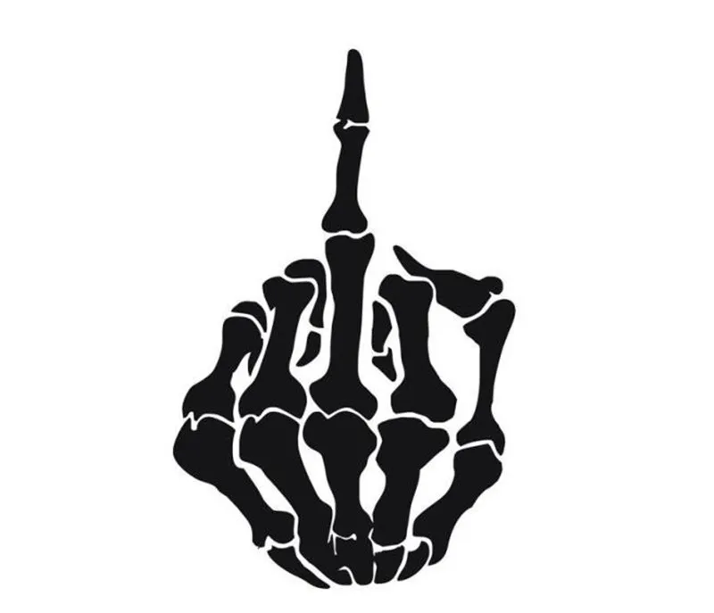 15x12cm Skeleton middle finger gesture Vinyl Car stickers Decals Motorcycle Accessories Car-Window Decorative Goods PVC
15x12cm Skeleton middle finger gesture Vinyl Car stickers Decals Motorcycle Accessories Car-Window Decorative Goods PVC