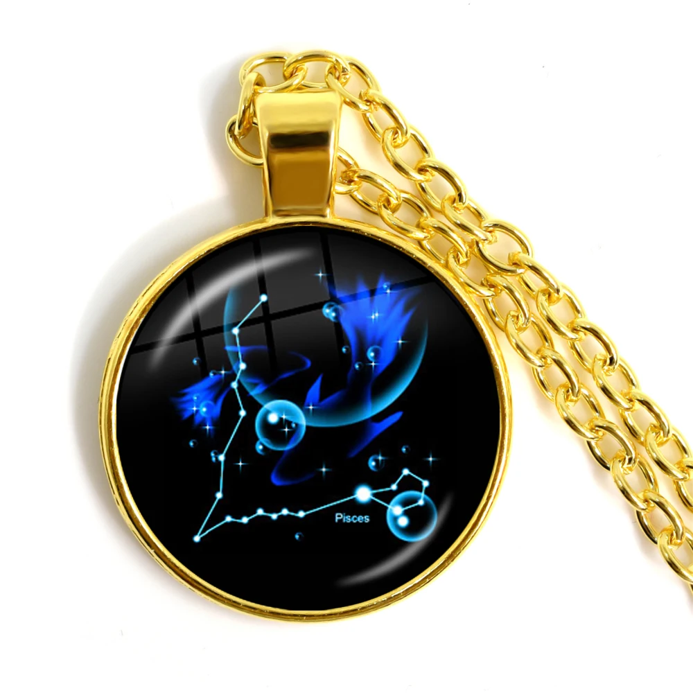 Ожерелье с подвеской 12 созвездий украшение рисунком Лев дева весы Скорпион