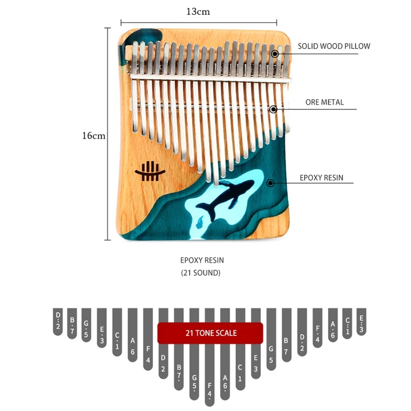 Hluru Class B High-End Thumb Piano 21 Keys Kalimba Wooden Musical Instrument Solid Wood Deep-Sea Ocean Whale Dolphin
Hluru Class B High-End Thumb Piano 21 Keys Kalimba Wooden Musical Instrument Solid Wood Deep-Sea Ocean Whale Dolphin