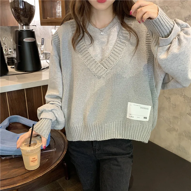 Sweater Vest Women V-neck School Simple White All-match Loose Daily Harajuku Japanese Style Sweet Girls Clothing Knitting Chic
Sweater Vest Women V-neck School Simple White All-match Loose Daily Harajuku Japanese Style Sweet Girls Clothing Knitting Chic