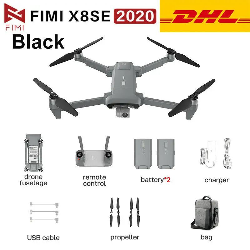 DHL FIMI X8SE 2020 черный Дрон с камерой Cmbo вертолет 8 км FPV 3-осевой карданный 4K
DHL FIMI X8SE 2020 черный Дрон с камерой Cmbo вертолет 8 км FPV 3-осевой карданный 4K