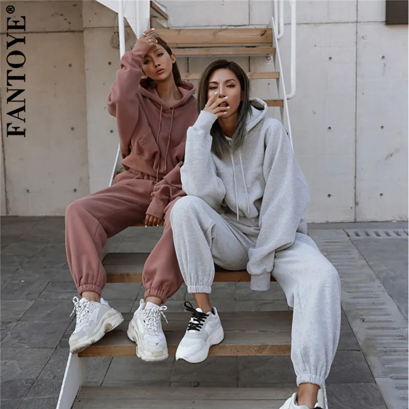 Fantoye 2021 Autumn Hooded Pullovers Women Two Piece Sets Apricot Long Sleeve Fashion Casual Women Suits Winter Loose Sportswear
Fantoye 2021 Autumn Hooded Pullovers Women Two Piece Sets Apricot Long Sleeve Fashion Casual Women Suits Winter Loose Sportswear
