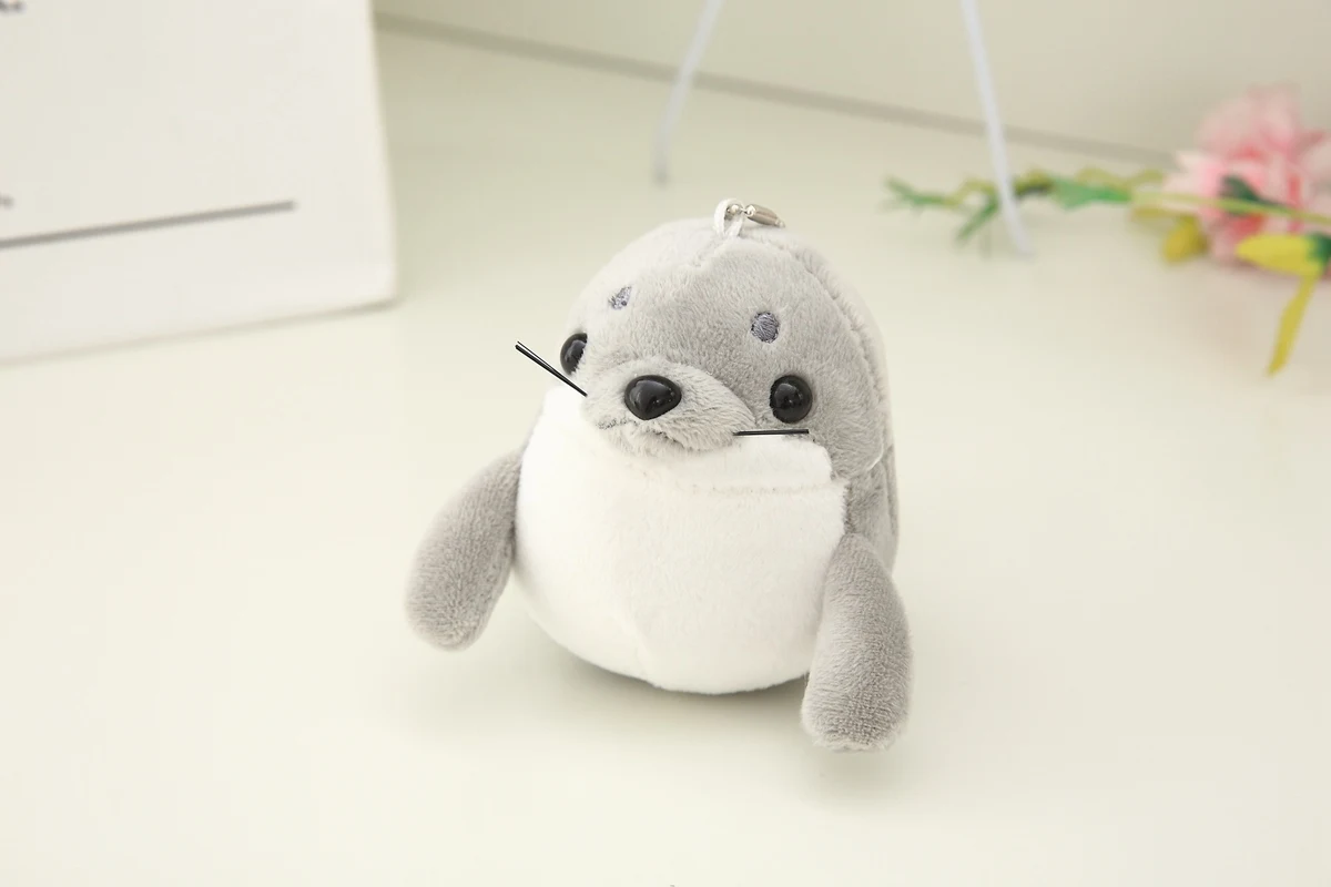 10cm ins Cute Seal Plush Pendant Toys Mini Bag Backpack Keychain Stuffed Animals Doll Kids for Children Girls Birthday Gift | Игрушки и