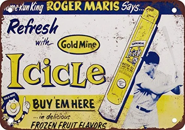 Icicle Baseball Retro tin sign nostalgic ornament metal poster garage art deco bar cafe shop
Icicle Baseball Retro tin sign nostalgic ornament metal poster garage art deco bar cafe shop