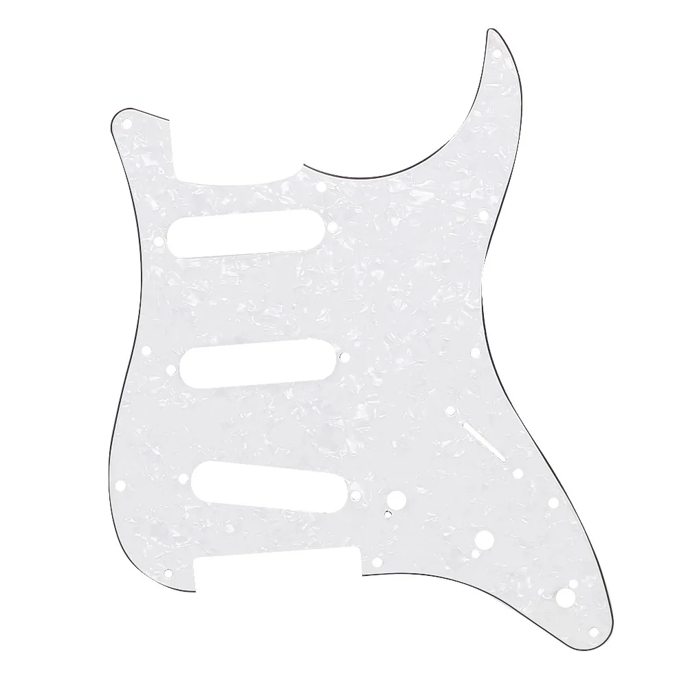 

3Ply Strat Style Scratch Plate Pearl White Guitar Pickguard for fender Strat New