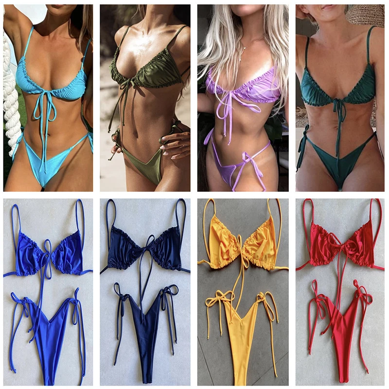 2021 Hot Style Pure Color New Female Bikini with Binding Swimsuit Low waist split bandage Bikini
2021 Hot Style Pure Color New Female Bikini with Binding Swimsuit Low waist split bandage Bikini