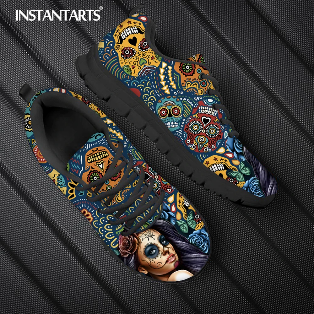 INSTANTARTS 2021 New Fashion Skeleton Skull Face Girl With Sugar Skull Print Women Flat Shoes Warm Comfort Lace up Sneaker Hot
INSTANTARTS 2021 New Fashion Skeleton Skull Face Girl With Sugar Skull Print Women Flat Shoes Warm Comfort Lace up Sneaker Hot