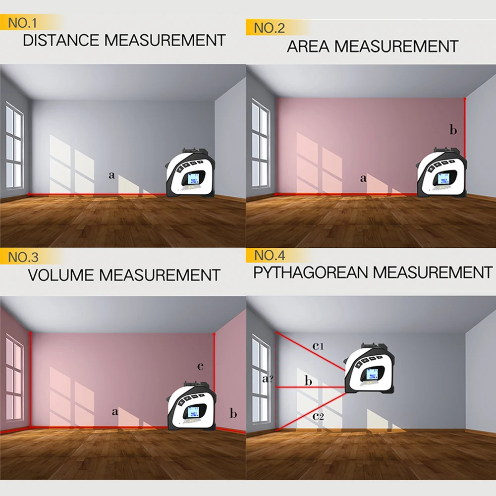 40M Laser Tape Measure Multi High-Precision Infrared Distance Measuring Tool With 5M Tape Infrared Construction Gauging Tool
40M Laser Tape Measure Multi High-Precision Infrared Distance Measuring Tool With 5M Tape Infrared Construction Gauging Tool