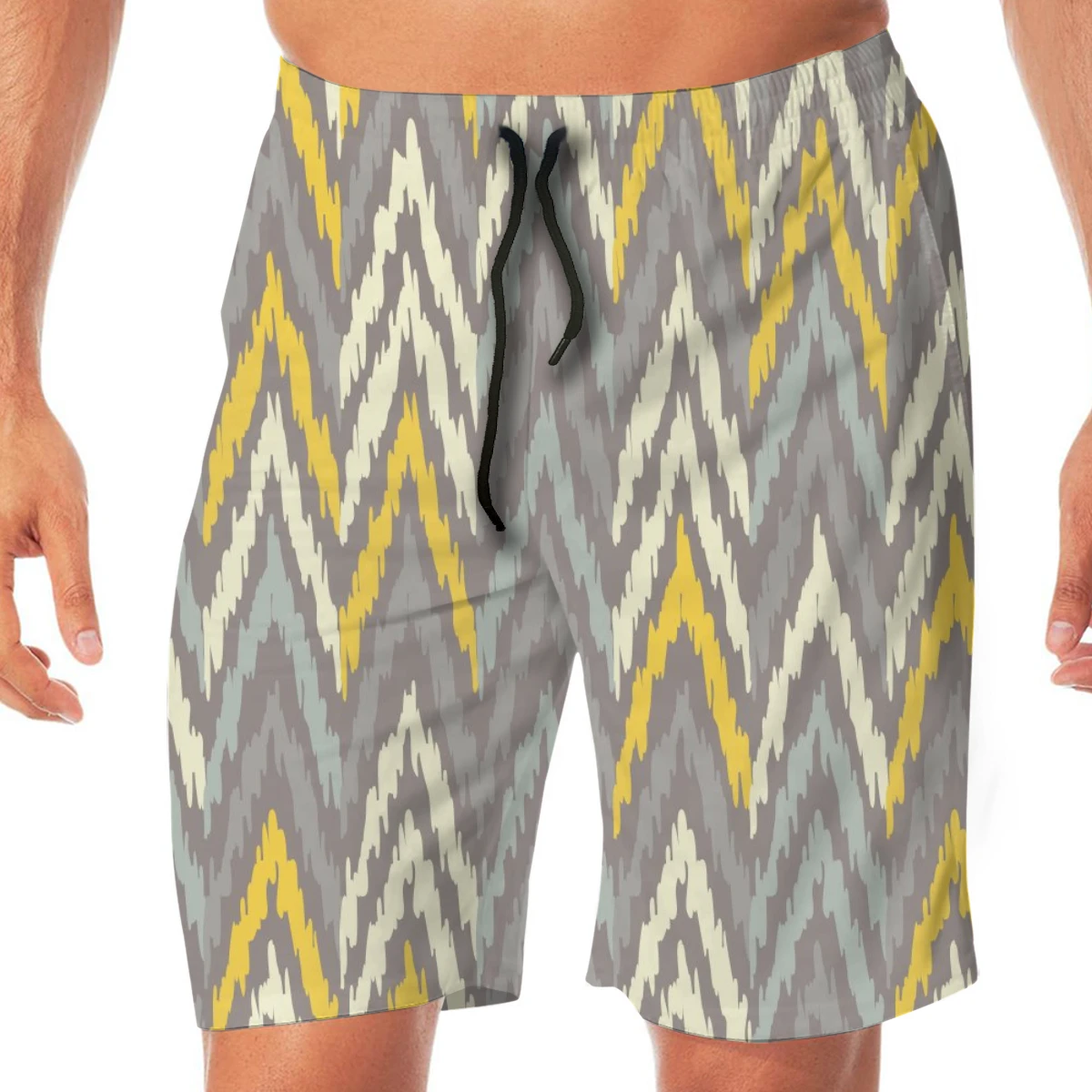 

Ethnic Boho Ikat Men's Beach Pants Quick Drying Beach Shorts Swimming Surfing Boating Water Sports Trunks Loose Swimwear Shorts