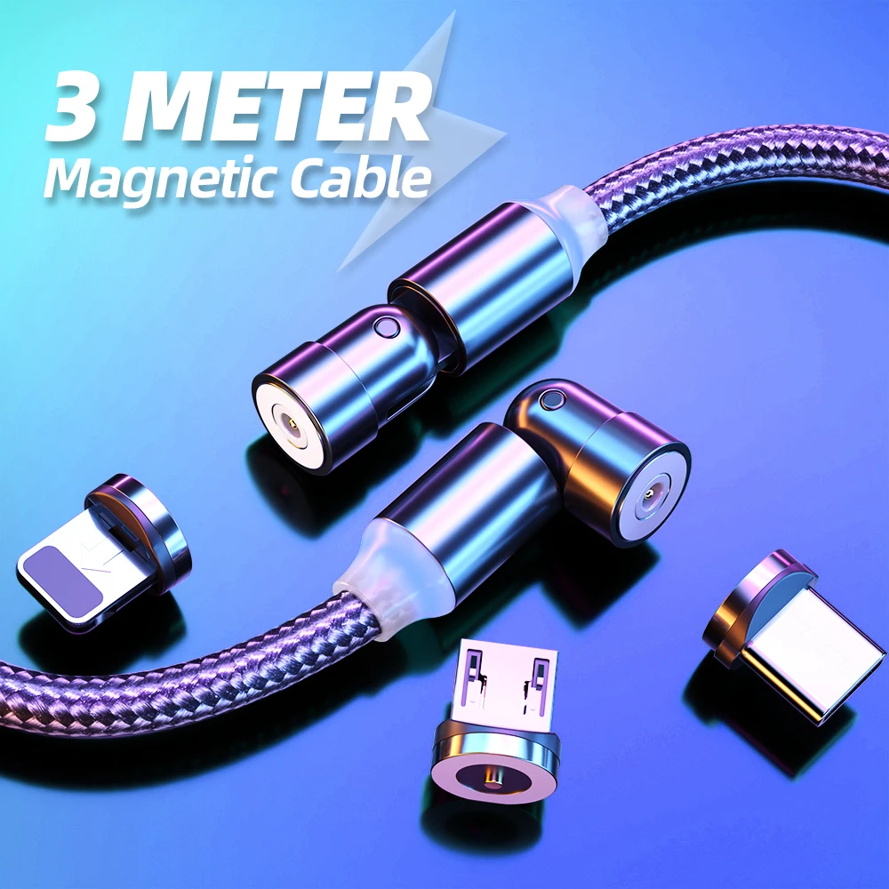 Magnetic Cable Type C Cable 540 Degree Rotate 2.4A Magnetic Charging Micro USB Wire Usbc Type-C 1m 2m 3 In 1 Phone Charger Cord
Magnetic Cable Type C Cable 540 Degree Rotate 2.4A Magnetic Charging Micro USB Wire Usbc Type-C 1m 2m 3 In 1 Phone Charger Cord