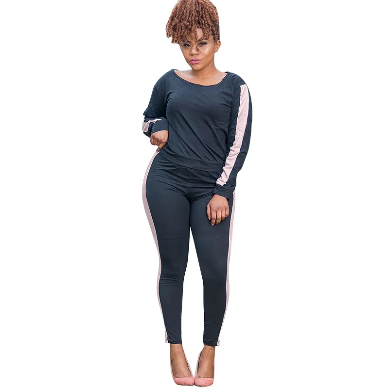 New Splicing Color Fashion Leisure Two Sets Large Size Women's Wear Suit Tops and Pants
New Splicing Color Fashion Leisure Two Sets Large Size Women's Wear Suit Tops and Pants