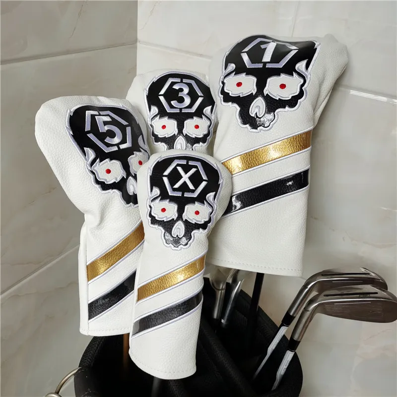 SKULL golf club headcovers 135X pu leather golf clubs driver fairway woods hybrid covers 2 colors
SKULL golf club headcovers 135X pu leather golf clubs driver fairway woods hybrid covers 2 colors