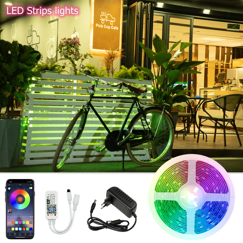 WIFI 2835 LED Strips Light 5M 10M Christmas Easter Home Decoration Background Night Lights Remote Control Color Changing Lights
WIFI 2835 LED Strips Light 5M 10M Christmas Easter Home Decoration Background Night Lights Remote Control Color Changing Lights