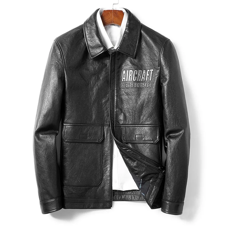 New Men's Genuine Leather Jacket Real Sheepskin Leather Male Fashion Moto Jacket Bomber Coat Autumn Spring Biker Outerwear S8665 
New Men's Genuine Leather Jacket Real Sheepskin Leather Male Fashion Moto Jacket Bomber Coat Autumn Spring Biker Outerwear S8665