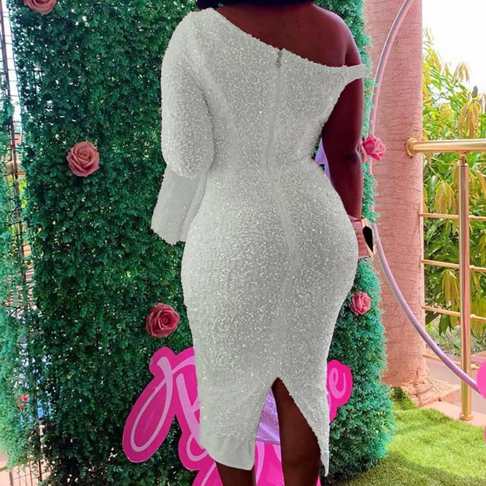 Party Dress One Shoulder Sexy Evening 2021 Summer Shiny Tight Women High Waist Bodycon Plus Size Night Club Dresses
Party Dress One Shoulder Sexy Evening 2021 Summer Shiny Tight Women High Waist Bodycon Plus Size Night Club Dresses