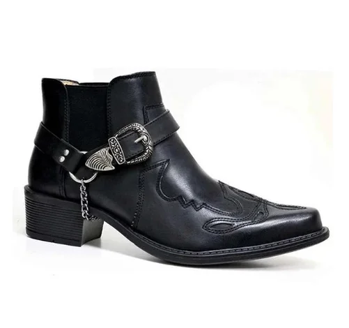 New Fashion Men's Boots Pu Leather Buckle Design Stylish Boots Male Winter Med Heel Cowboy Ankle Boots Zapato De Hombre HB082
New Fashion Men's Boots Pu Leather Buckle Design Stylish Boots Male Winter Med Heel Cowboy Ankle Boots Zapato De Hombre HB082