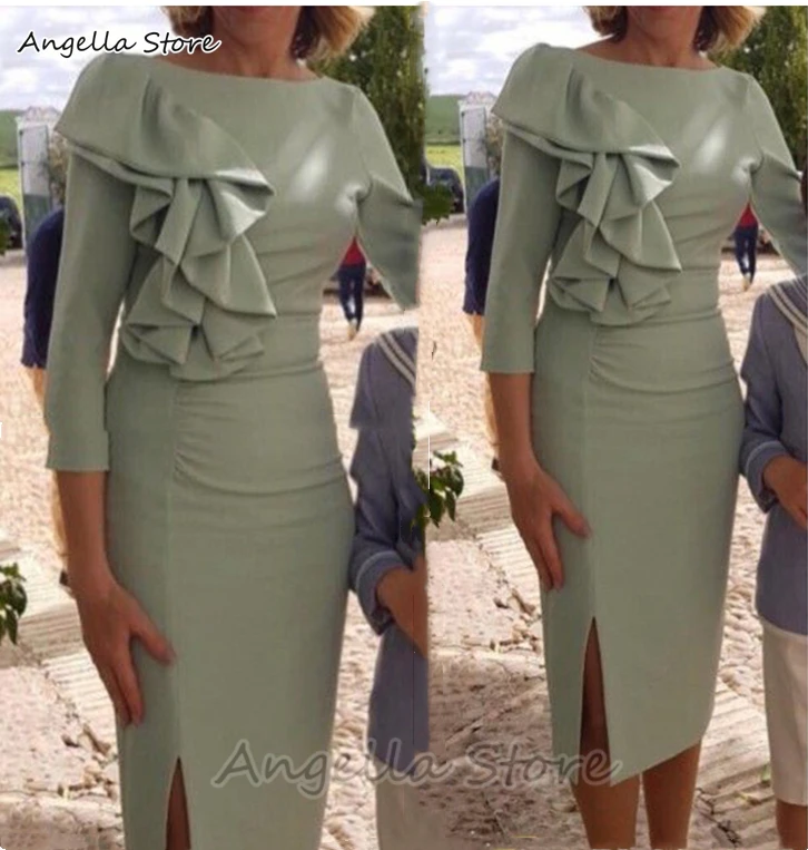 Elegant Short Sheath Mother's Dresses 2021 Tea Length Mother Of The Bride Gowns 3/4 Long Sleeve Beach Wedding Guest Dress
Elegant Short Sheath Mother's Dresses 2021 Tea Length Mother Of The Bride Gowns 3/4 Long Sleeve Beach Wedding Guest Dress