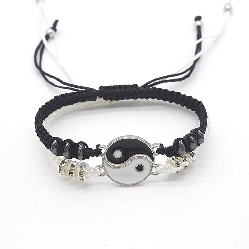 Couple Bracelets Hematite Leather Cord Braid Chain Bracelet Chinese Tai Chi Alloy Pendant Two-piece Woven Lover Bracelet Gift
Couple Bracelets Hematite Leather Cord Braid Chain Bracelet Chinese Tai Chi Alloy Pendant Two-piece Woven Lover Bracelet Gift