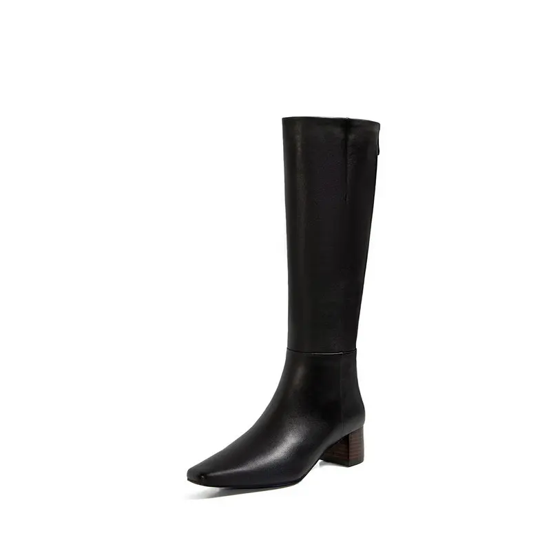 sexy Genuine Leather Thick high Heels Knee High Boots Shoes Woman Zipper square Toe Wedding Party Women's Boots
sexy Genuine Leather Thick high Heels Knee High Boots Shoes Woman Zipper square Toe Wedding Party Women's Boots