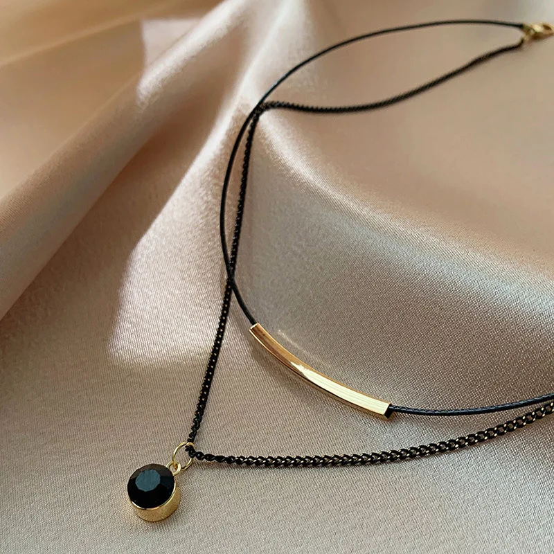 Fashion Double Layer Choker Necklace Hip Hop Style Black Clavicle Chain For Women Pendant Jewelry Party Accessories Gifts
Fashion Double Layer Choker Necklace Hip Hop Style Black Clavicle Chain For Women Pendant Jewelry Party Accessories Gifts