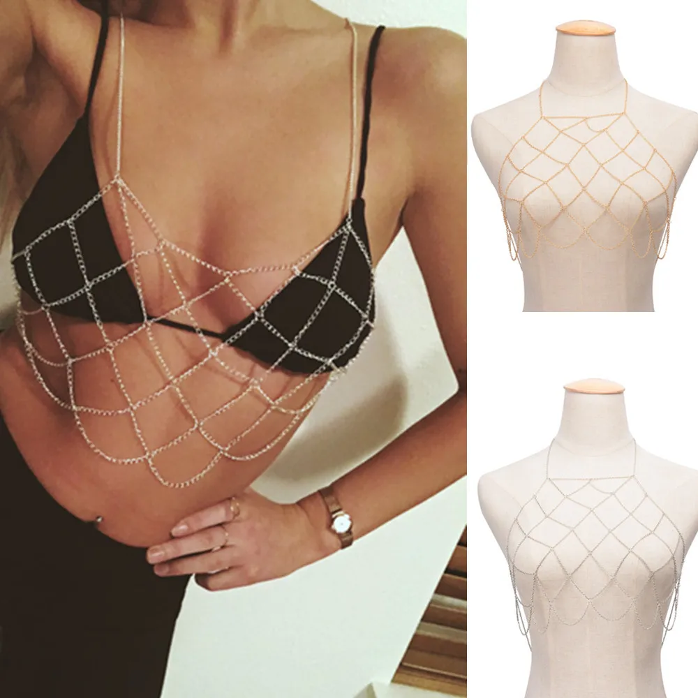 Bohemia Fashion Mesh Body Jewelry for Women Body Waist Harness Bra Chain Bikini Silver Color Sexy Necklace Belly Chain
Bohemia Fashion Mesh Body Jewelry for Women Body Waist Harness Bra Chain Bikini Silver Color Sexy Necklace Belly Chain