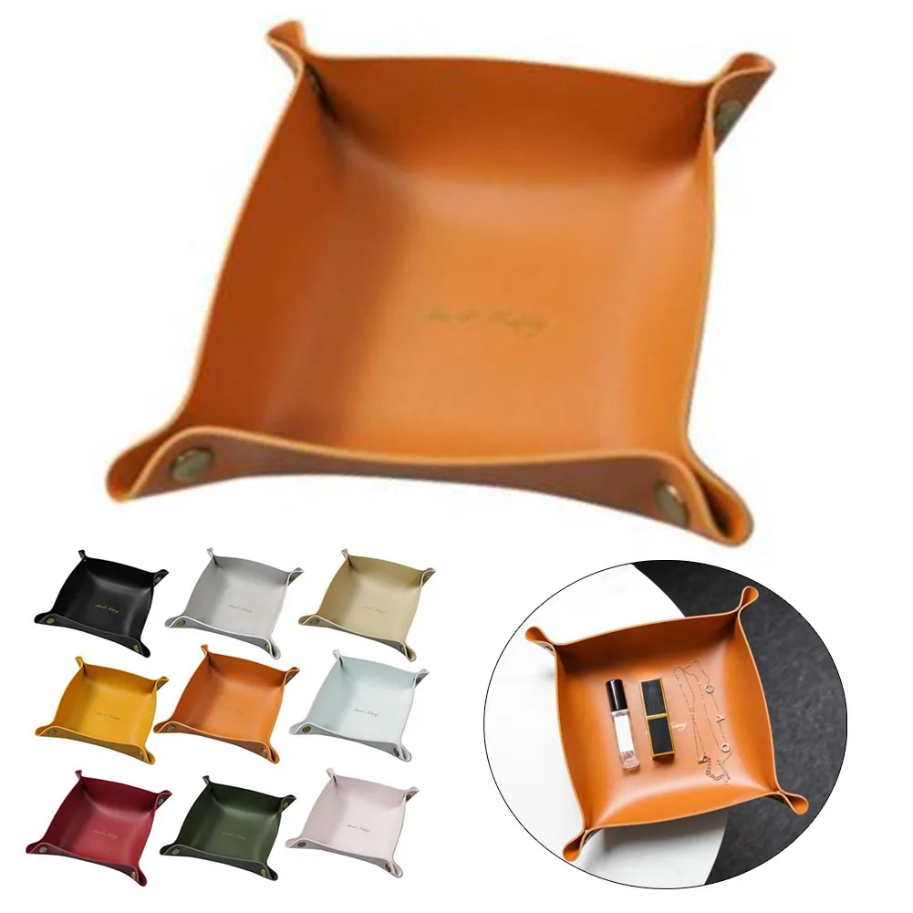 Nordic Leather PU Desktop Storage Box Key Hall Storage Tray Key Makeup Lipstick Plate Home Decoration Home Storage Appliance
Nordic Leather PU Desktop Storage Box Key Hall Storage Tray Key Makeup Lipstick Plate Home Decoration Home Storage Appliance