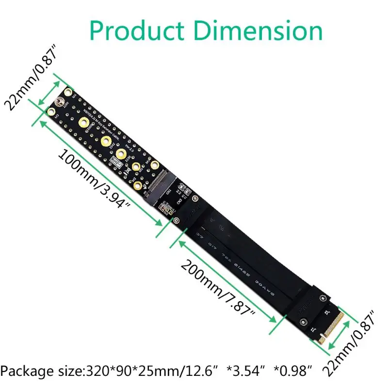 M.2 NVMe SSD Extension Cable Solid Drive Riser Card M2 to PCI-Express 3.0 X4 PCIE Full Speed 32G/bps M Key Extender
M.2 NVMe SSD Extension Cable Solid Drive Riser Card M2 to PCI-Express 3.0 X4 PCIE Full Speed 32G/bps M Key Extender