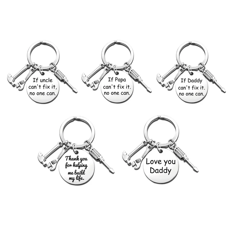 New Father's Day Keychain LOVE YOU DADDY Stainless Steel Hammer Screwdriver Wrench Tool Jewelry Party Gift
New Father's Day Keychain LOVE YOU DADDY Stainless Steel Hammer Screwdriver Wrench Tool Jewelry Party Gift