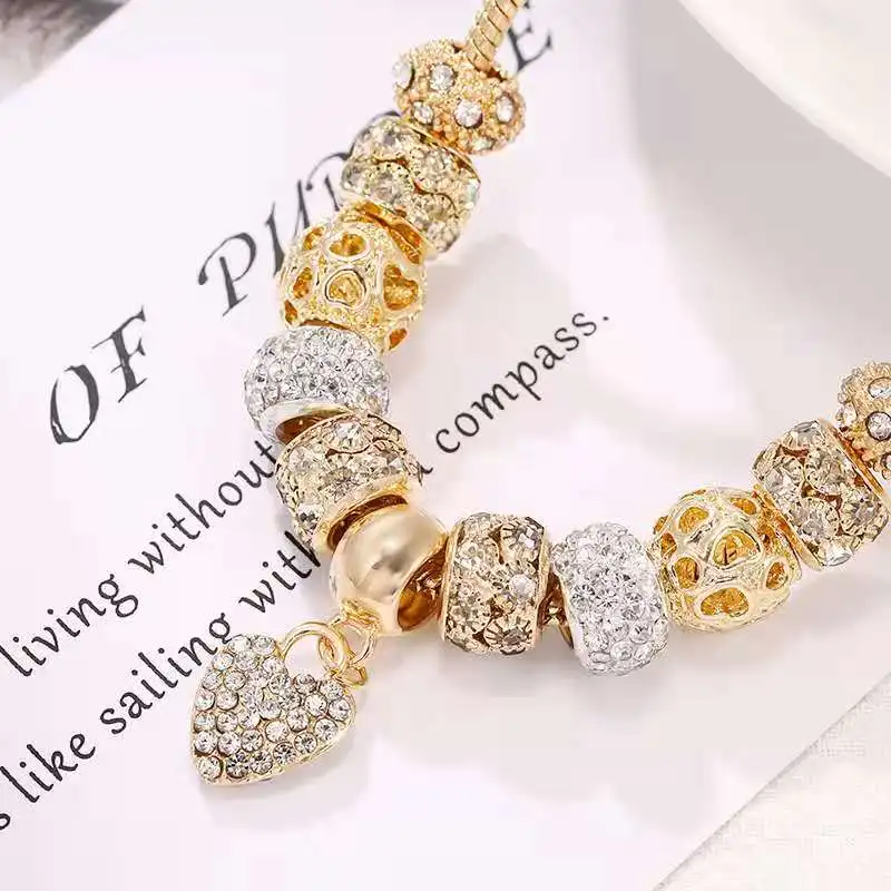 hot style bracelet DIY alloy big hole bead bracelet gold European bead string ornament
hot style bracelet DIY alloy big hole bead bracelet gold European bead string ornament