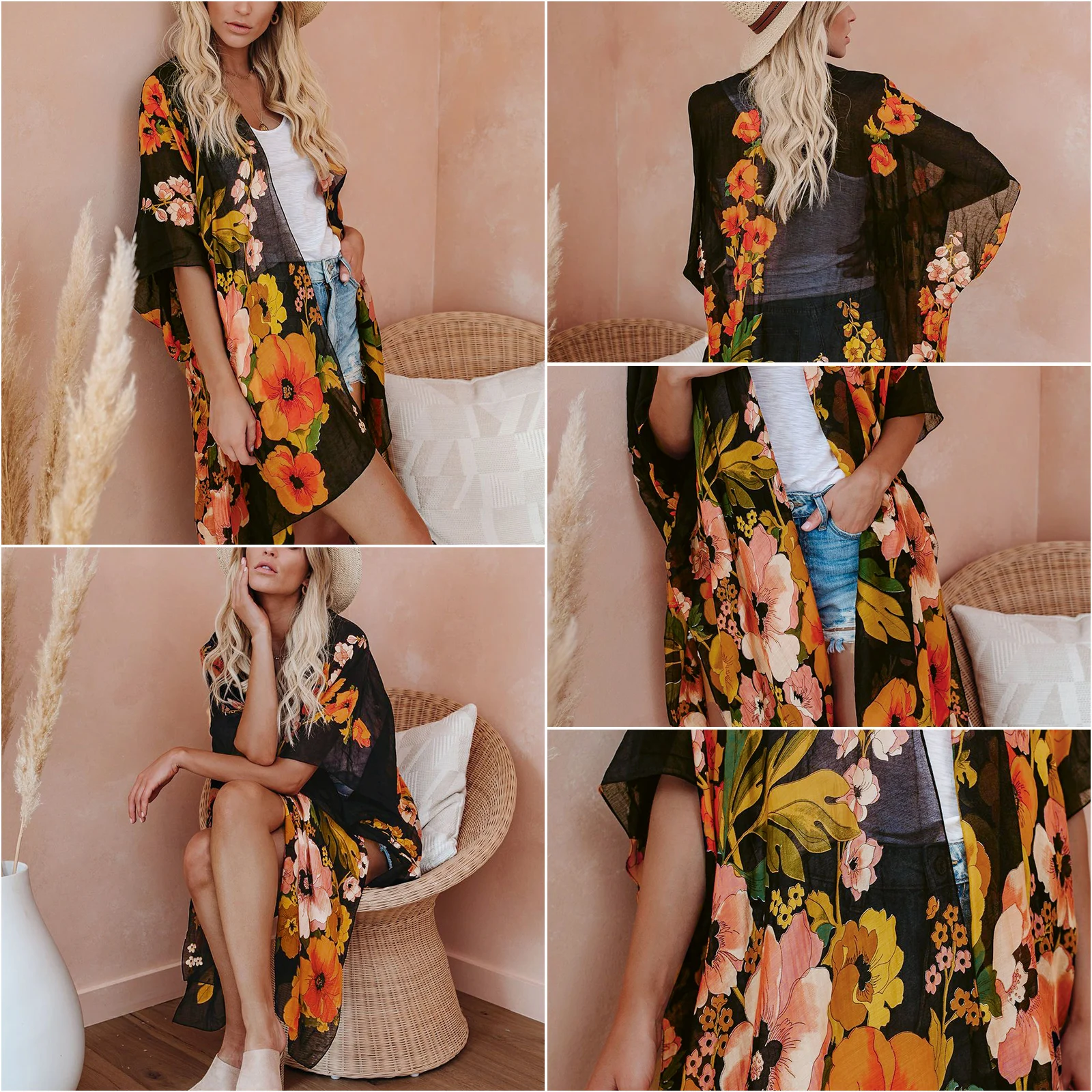 New Arrival Women Floral Short-Sleeved Chiffon Beach Sunscreen Blouse Top Party Beach Sunscreen Loose Casual Printed Clothes
New Arrival Women Floral Short-Sleeved Chiffon Beach Sunscreen Blouse Top Party Beach Sunscreen Loose Casual Printed Clothes