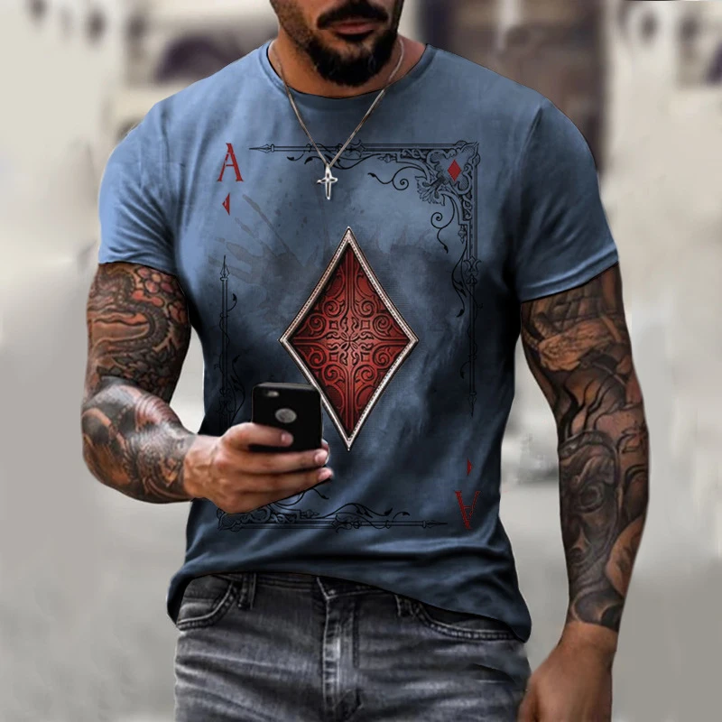 New Square Piece A Cool poker t-shirts Fashion sports street wear funny t shirt for men oversized tops
New Square Piece A Cool poker t-shirts Fashion sports street wear funny t shirt for men oversized tops