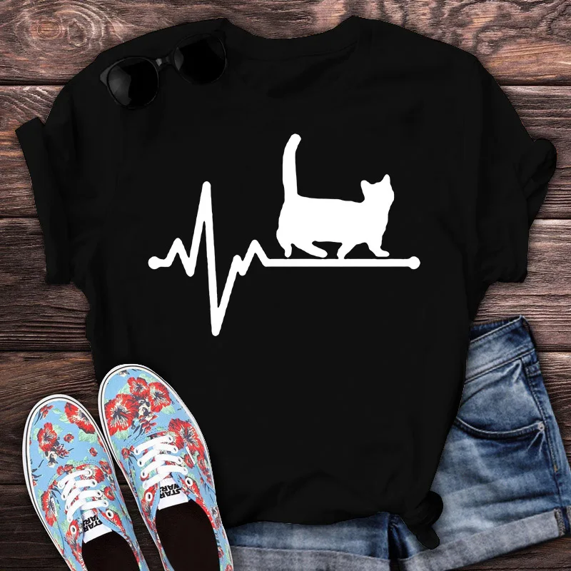 Women Camisetas De Mujer Fashion Cute Short Sleeve Tshirt Summer Lady Tops Basic T-Shirt Kawaii Heartbeat Tees Womens Clothing
Women Camisetas De Mujer Fashion Cute Short Sleeve Tshirt Summer Lady Tops Basic T-Shirt Kawaii Heartbeat Tees Womens Clothing