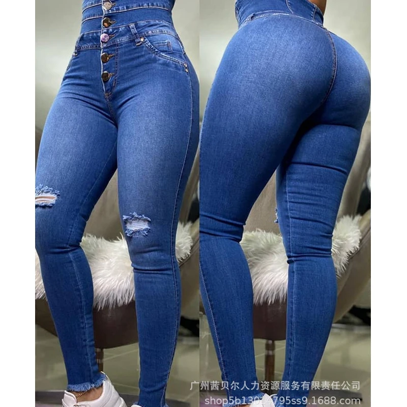Mandylandy Women's Jeans Casual Single-Breasted High Waist Denim Pencil Pants Autumn Fashion Solid Color Ripped Slim Jeans
Mandylandy Women's Jeans Casual Single-Breasted High Waist Denim Pencil Pants Autumn Fashion Solid Color Ripped Slim Jeans