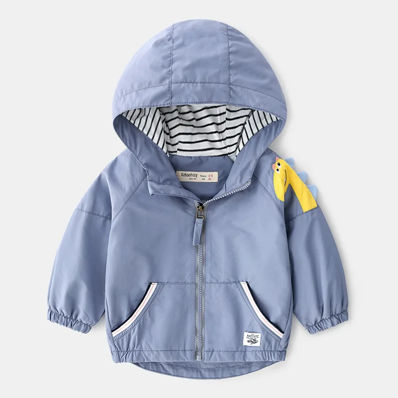 2019 осенняя куртка для мальчиков Детская верхняя одежда ветровка с капюшоном и