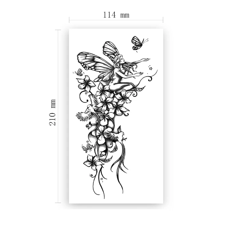 Butterfly Princess Waterproof Temporary Tattoo Sticker Black Plain Flower Bird Star Fake Tattoos Flash Tatoos Arm Body Art Women
Butterfly Princess Waterproof Temporary Tattoo Sticker Black Plain Flower Bird Star Fake Tattoos Flash Tatoos Arm Body Art Women