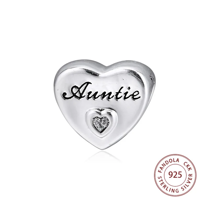 Auntie's Love Metal Beads 925 Sterling Silver Heart Charms for Bracelet DIY Jewelry Making Accessories bijoux
Auntie's Love Metal Beads 925 Sterling Silver Heart Charms for Bracelet DIY Jewelry Making Accessories bijoux