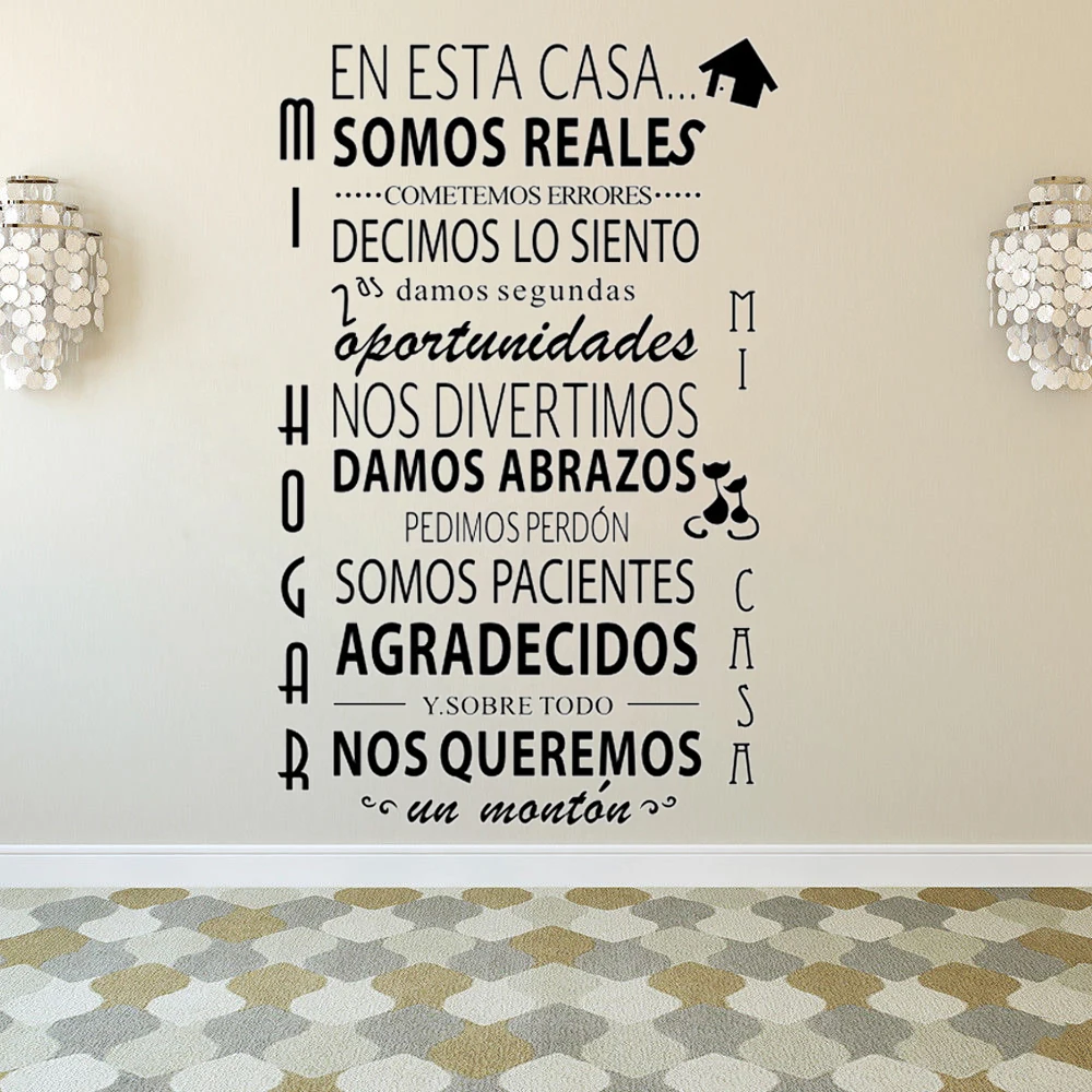 Home decor Spanish family quote wall decals self adhesive living room house rules wall stiickers for bedroom decoration RU174
Home decor Spanish family quote wall decals self adhesive living room house rules wall stiickers for bedroom decoration RU174