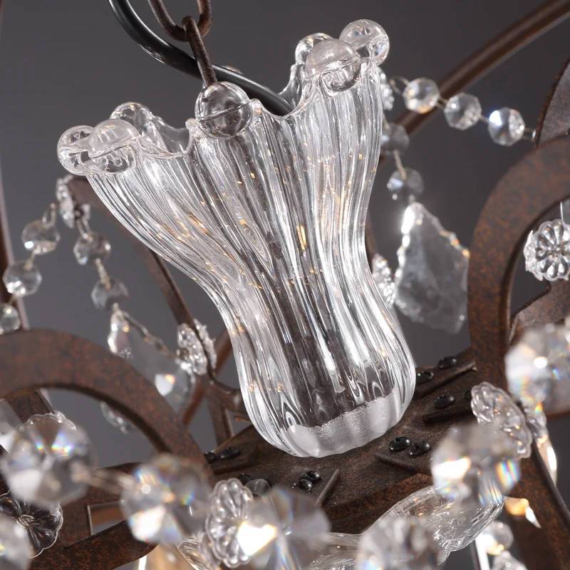 Loft Vintage American Rural creative clothing store restaurant iron pendant light crystal ring
Loft Vintage American Rural creative clothing store restaurant iron pendant light crystal ring