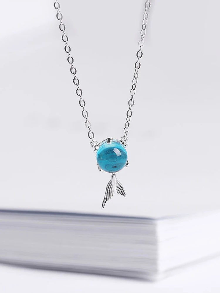 ZEMIOR Sterling Silver 925 Jewelry Cute Fish Pendant Necklaces For Women Trendy Ball Blue Crystal Necklace Charms Accessories
ZEMIOR Sterling Silver 925 Jewelry Cute Fish Pendant Necklaces For Women Trendy Ball Blue Crystal Necklace Charms Accessories