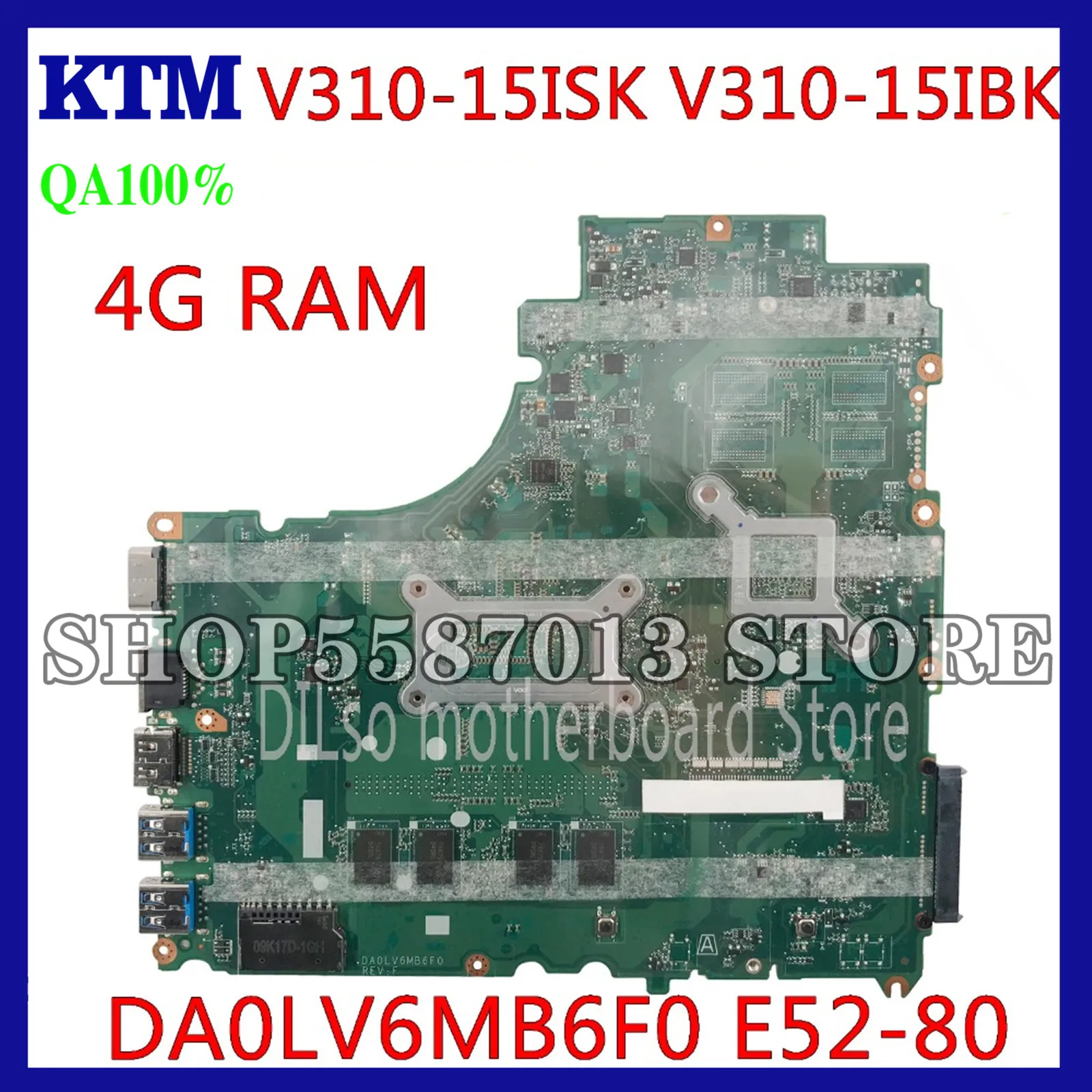 KEFU DA0LV6MB6F0 For Lenovo E52-80 V310-15ISK V310-15IKB V310-15 Motherboard I3-7100U CPU on baord 4GB DDR4 Test 100% original
KEFU DA0LV6MB6F0 For Lenovo E52-80 V310-15ISK V310-15IKB V310-15 Motherboard I3-7100U CPU on baord 4GB DDR4 Test 100% original