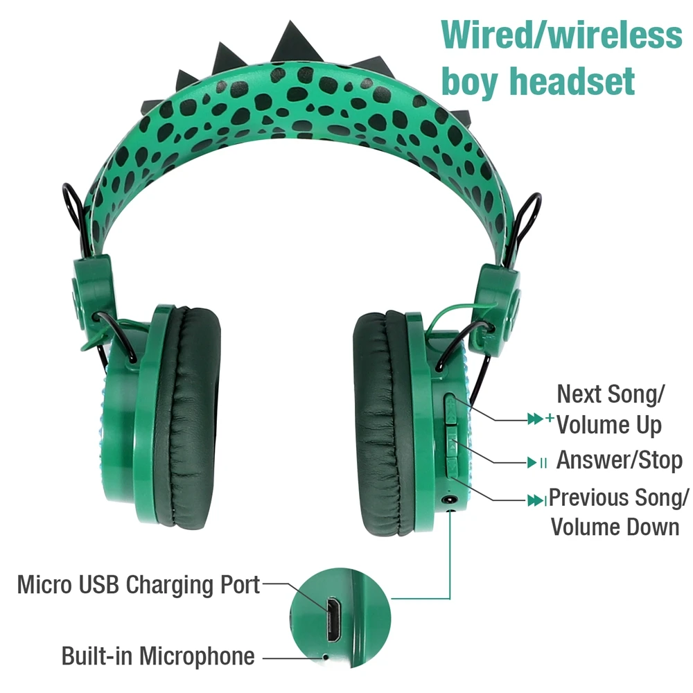 Cute Dinosaur Kid Headphones with Storage Bag, Portable wireless cartoon Earphone with Mic, For Child Phone Girl Birthday Gift
Cute Dinosaur Kid Headphones with Storage Bag, Portable wireless cartoon Earphone with Mic, For Child Phone Girl Birthday Gift