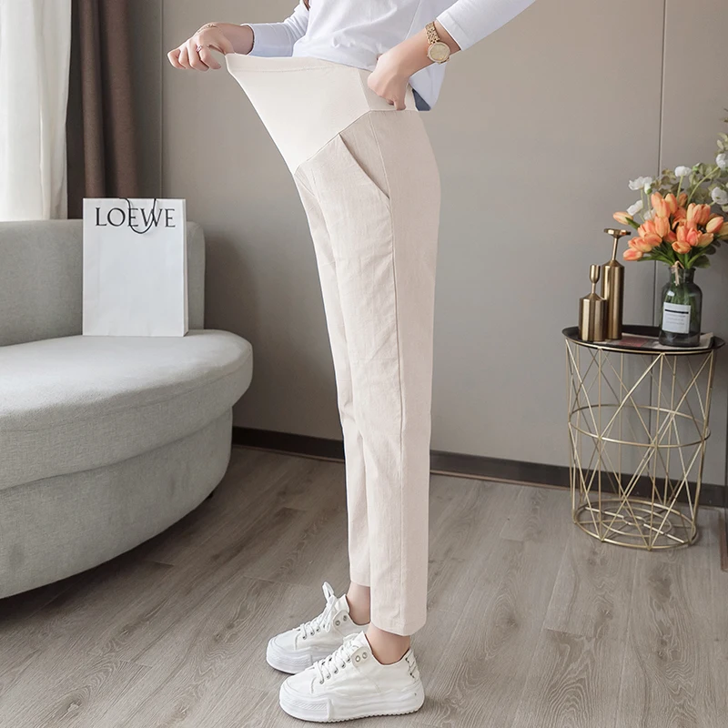 1809# Spring Thin Cotton Linen Maternity Pants Casual Belly Pants Clothes for Pregnant Women 9/10 Length Pregnancy Trousers
1809# Spring Thin Cotton Linen Maternity Pants Casual Belly Pants Clothes for Pregnant Women 9/10 Length Pregnancy Trousers