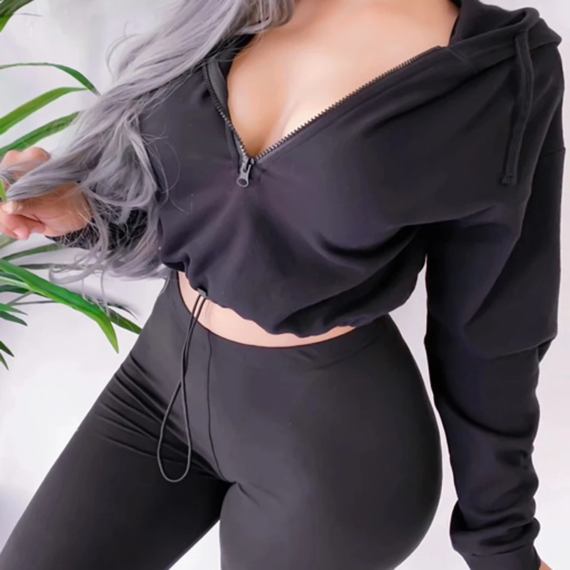 Ladies Slim Long Sleeve Sweatshirt Fashion Half Zipper Sexy V-Neck Hooded Pullover Solid Color Autumn Drawstring Hooded Top
Ladies Slim Long Sleeve Sweatshirt Fashion Half Zipper Sexy V-Neck Hooded Pullover Solid Color Autumn Drawstring Hooded Top